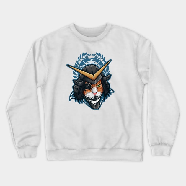 Samurai Cat Crewneck Sweatshirt by haqrifkii